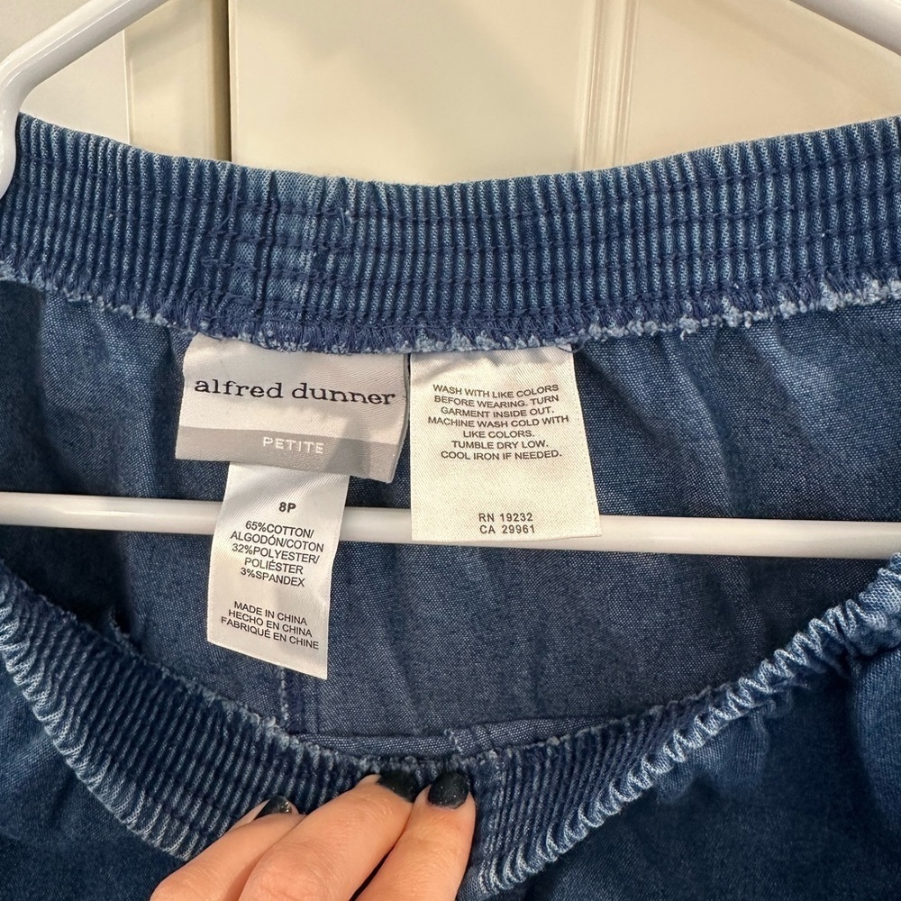 Alfred Dunner Blue Pull-on Pants - Picture 3 of 5